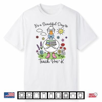 Back To School First Day Goose Pre K Preschool Teacher Shirt