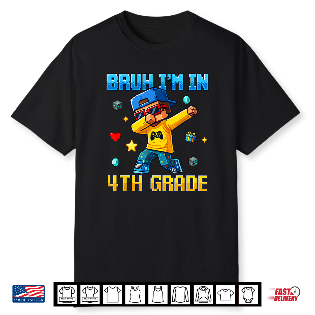 Bruh I’M In 4Th Grade Dabbing Kid Gamer Back To School Shirt Bruh I’M In 4Th Grade Dabbing Kid Gamer Back To School Shirt