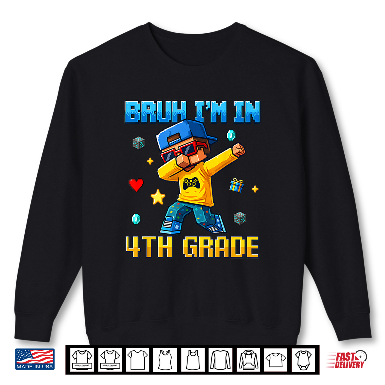Bruh I’M In 4Th Grade Dabbing Kid Gamer Back To School Shirt Bruh I’M In 4Th Grade Dabbing Kid Gamer Back To School Shirt
