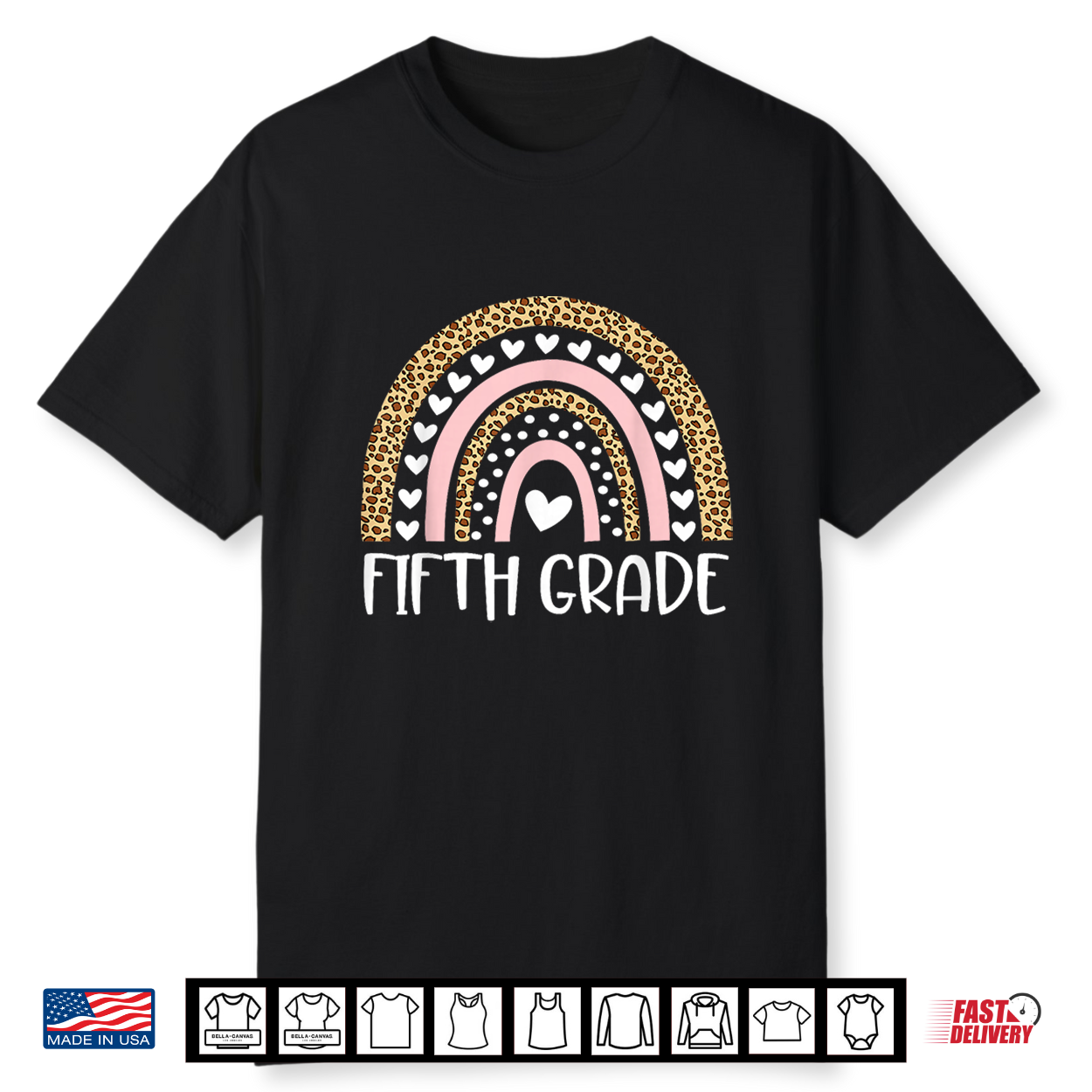 Fifth Grade Boho Rainbow Leopard Back To School Teacher Shirt Fifth Grade Boho Rainbow Leopard Back To School Teacher Shirt