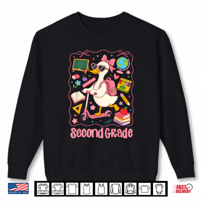 Sweatshirt Preppy 2nd Grade Back to School Cute Goose Teacher Shirt