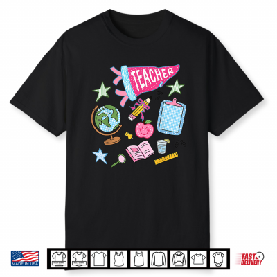 Preppy Coquette Teacher Pennant Back To School Supplies Shirt