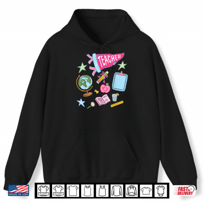Hoodie Preppy Coquette Teacher Pennant Back to School Supplies Shirt