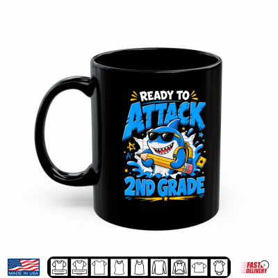 Mug Ready to Attack 2nd Grade Shark First Day of School Back to Shirt