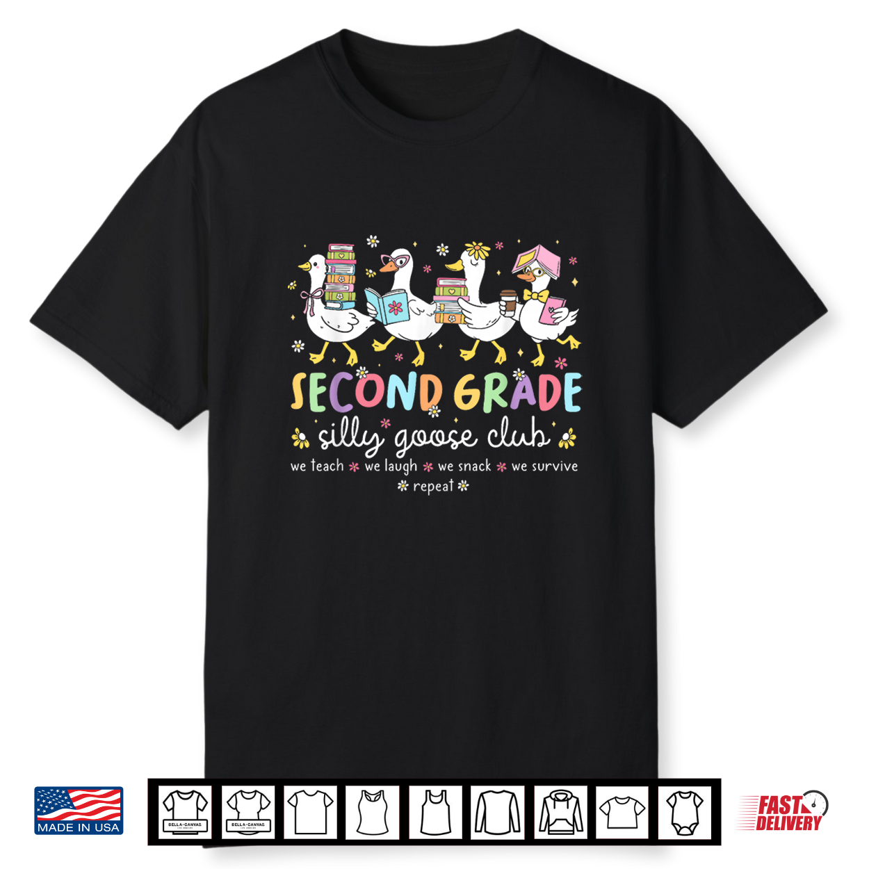 Second Grade Goose Silly Teacher Funny Goose Back To School Shirt Second Grade Goose Silly Teacher Funny Goose Back To School Shirt