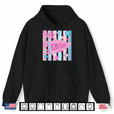 Striped Floral Pennant Flag Back To School Kindergarten Shirt 1 Hoodie Striped Floral Pennant Flag Back to School Kindergarten Shirt