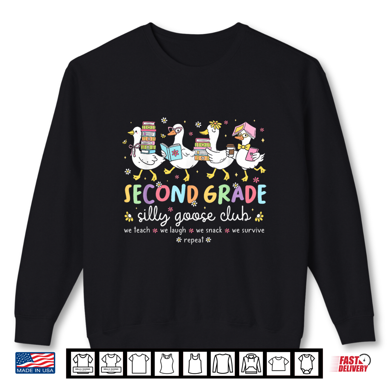 Second Grade Goose Silly Teacher Funny Goose Back To School Shirt Second Grade Goose Silly Teacher Funny Goose Back To School Shirt