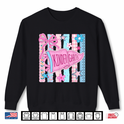 Striped Floral Pennant Flag Back To School Kindergarten Shirt 2 Sweatshirt Striped Floral Pennant Flag Back to School Kindergarten Shirt