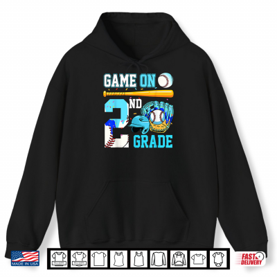 Hoodie 2nd Grade Baseball Back to School Second Grade Kid Shirt