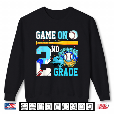 Sweatshirt 2nd Grade Baseball Back to School Second Grade Kid Shirt