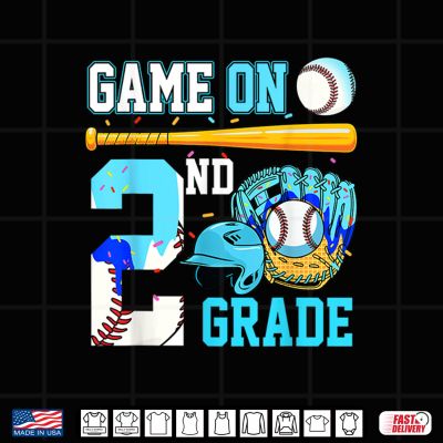 Design 2nd Grade Baseball Back to School Second Grade Kid Shirt