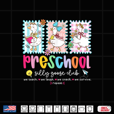 Design Preschool Goose Silly Teacher Funny Goose Back to School Shirt