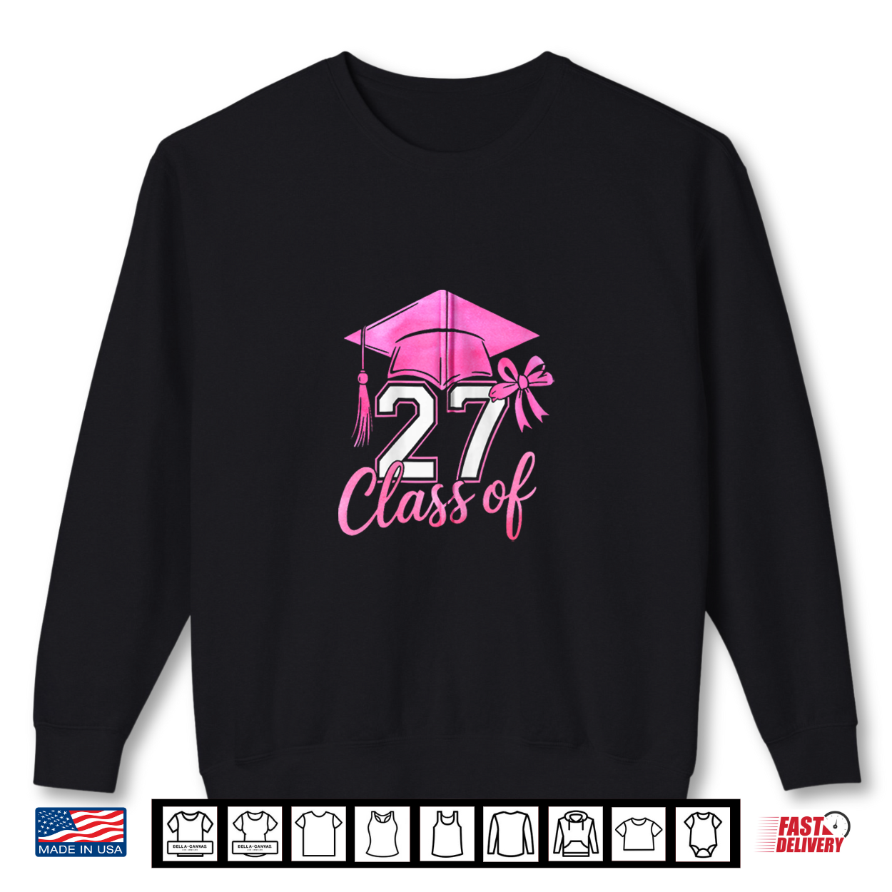 Cute Class Of 2027 Senior Pink Coquette Bow Women Girls Shirt Cute Class Of 2027 Senior Pink Coquette Bow Women Girls Shirt