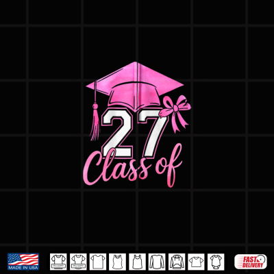 Cute Class Of 2027 Senior Pink Coquette Bow Women Girls Shirt 4 Design Cute Class of 2027 Senior Pink Coquette Bow Women Girls Shirt