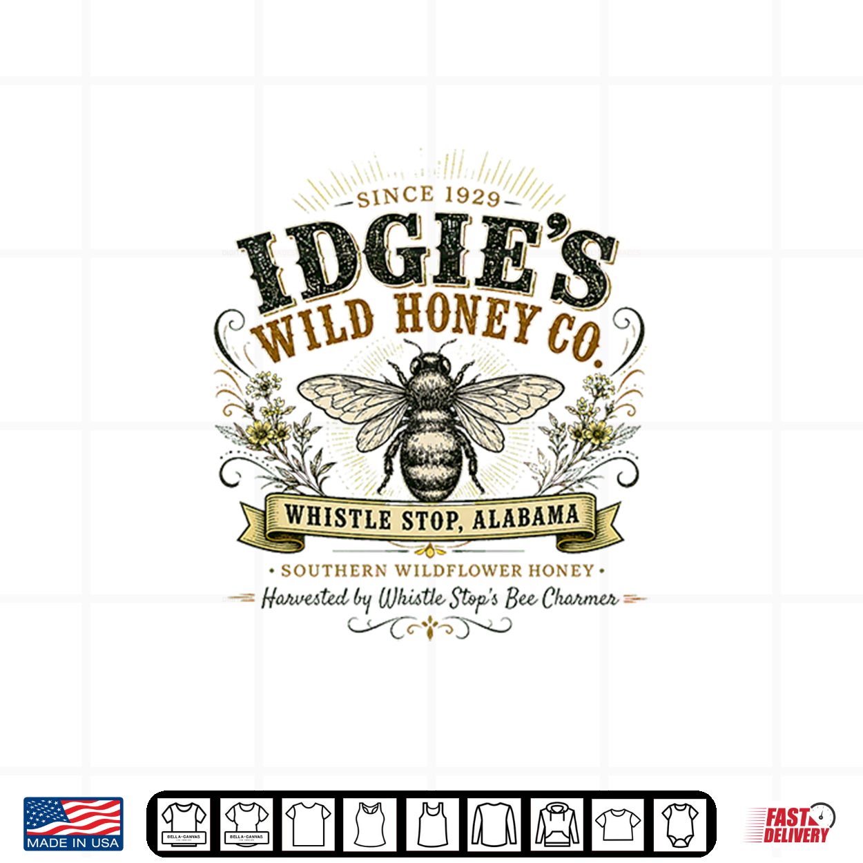 Idgie’S Wild Honey Co Southern Whistle Stop Café Vintage Premium Tri Blend Shirt Idgie’S Wild Honey Co Southern Whistle Stop Café Vintage Premium Tri Blend Shirt