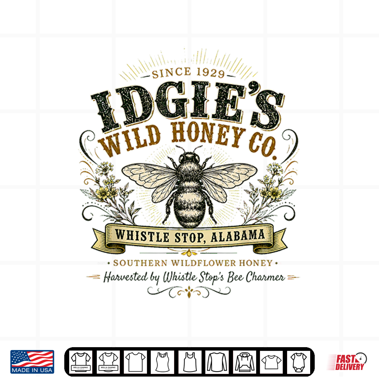 Idgie’S Wild Honey Co Southern Whistle Stop Café Vintage Shirt Idgie’S Wild Honey Co Southern Whistle Stop Café Vintage Shirt