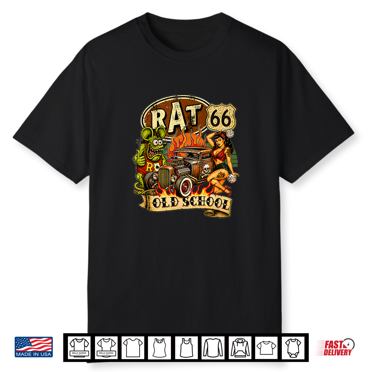 Rat Fink Pinup Girl Hot Rod Old School Highway 66 Retro Usa Shirt Rat Fink Pinup Girl Hot Rod Old School Highway 66 Retro Usa Shirt
