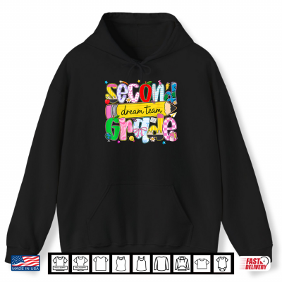 Hoodie Retro Second Grade Dream Team Pencil Teacher Back to School Shirt