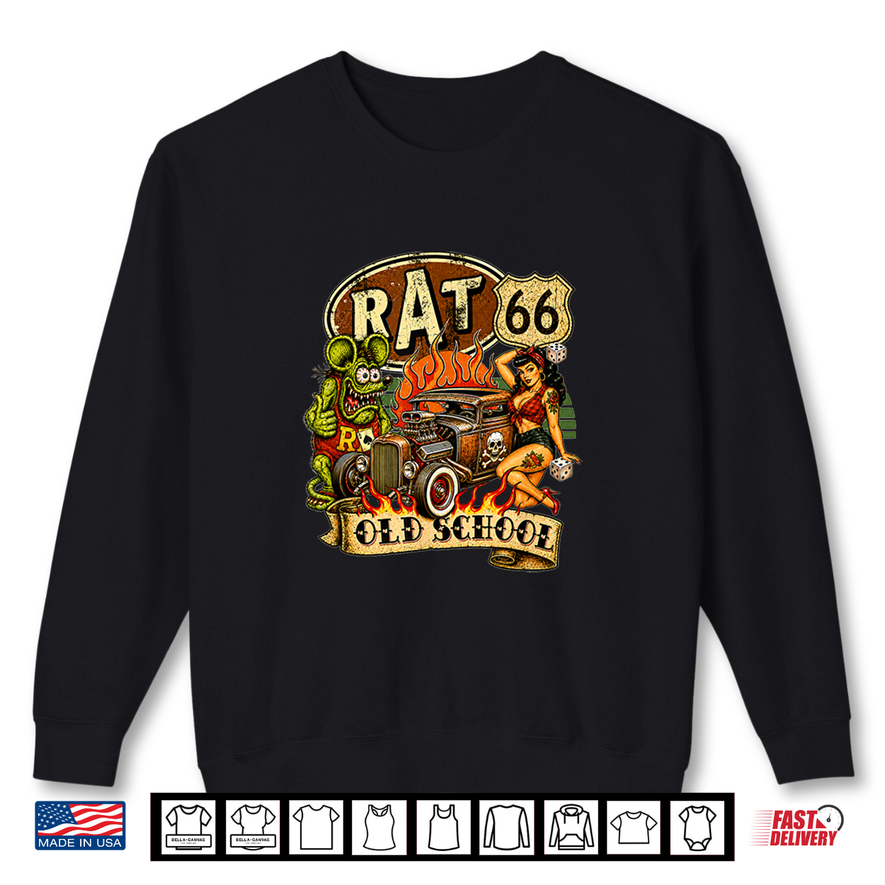 Rat Fink Pinup Girl Hot Rod Old School Highway 66 Retro Usa Shirt Rat Fink Pinup Girl Hot Rod Old School Highway 66 Retro Usa Shirt