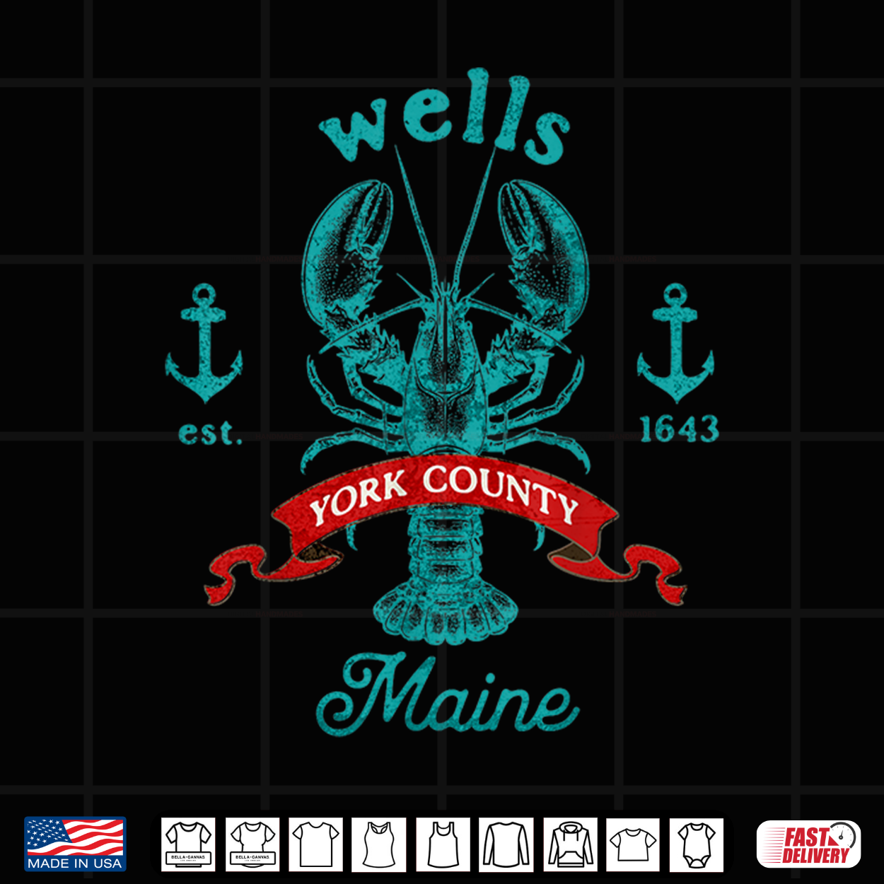 Wells Maine Blue Nautical Lobster Vintage Vacation Souvenir Shirt Wells Maine Blue Nautical Lobster Vintage Vacation Souvenir Shirt