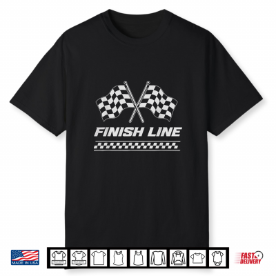 Motorsport Checkered Flag Finish Motor Line Racing Graphic Shirt
