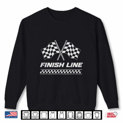 Sweatshirt Motorsport Checkered Flag Finish Motor Line Racing Graphic Shirt