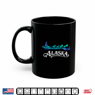 Mug Musher with Sled Dogs in Alaska Vintage Style Shirt