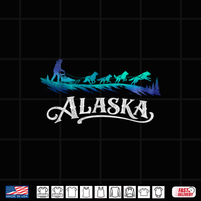 Design Musher with Sled Dogs in Alaska Vintage Style Shirt