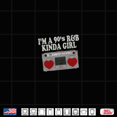 Design Womens Im A 90s RB Kinda Girl Boombox RNB Love Music Premium Tri Blend Shirt