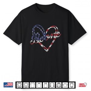 Boone Heart American Flag Distressed Vintage Patriotic Shirt