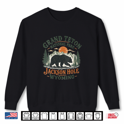Bear Silhouette In Vintage Grand Teton National Park Shirt 2 Sweatshirt Bear Silhouette in Vintage Grand Teton National Park Shirt
