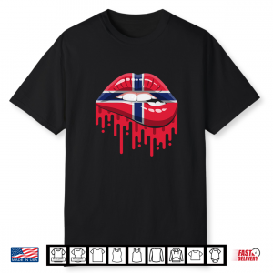 Norway Ro Norwegian Lips Flag Women Shirt