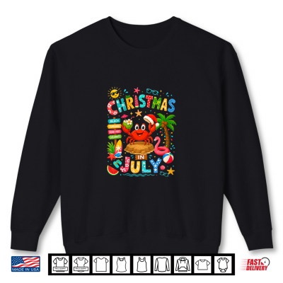 Sweatshirt Christmas in July Santa Crab Colorful Costume Summer Shirt