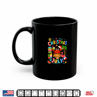 Mug Christmas in July Santa Crab Colorful Costume Summer Shirt