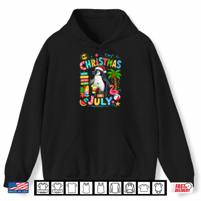 Christmas In July Santa Penguin Colorful Costume Summer Shirt 1 Hoodie Christmas in July Santa Penguin Colorful Costume Summer Shirt