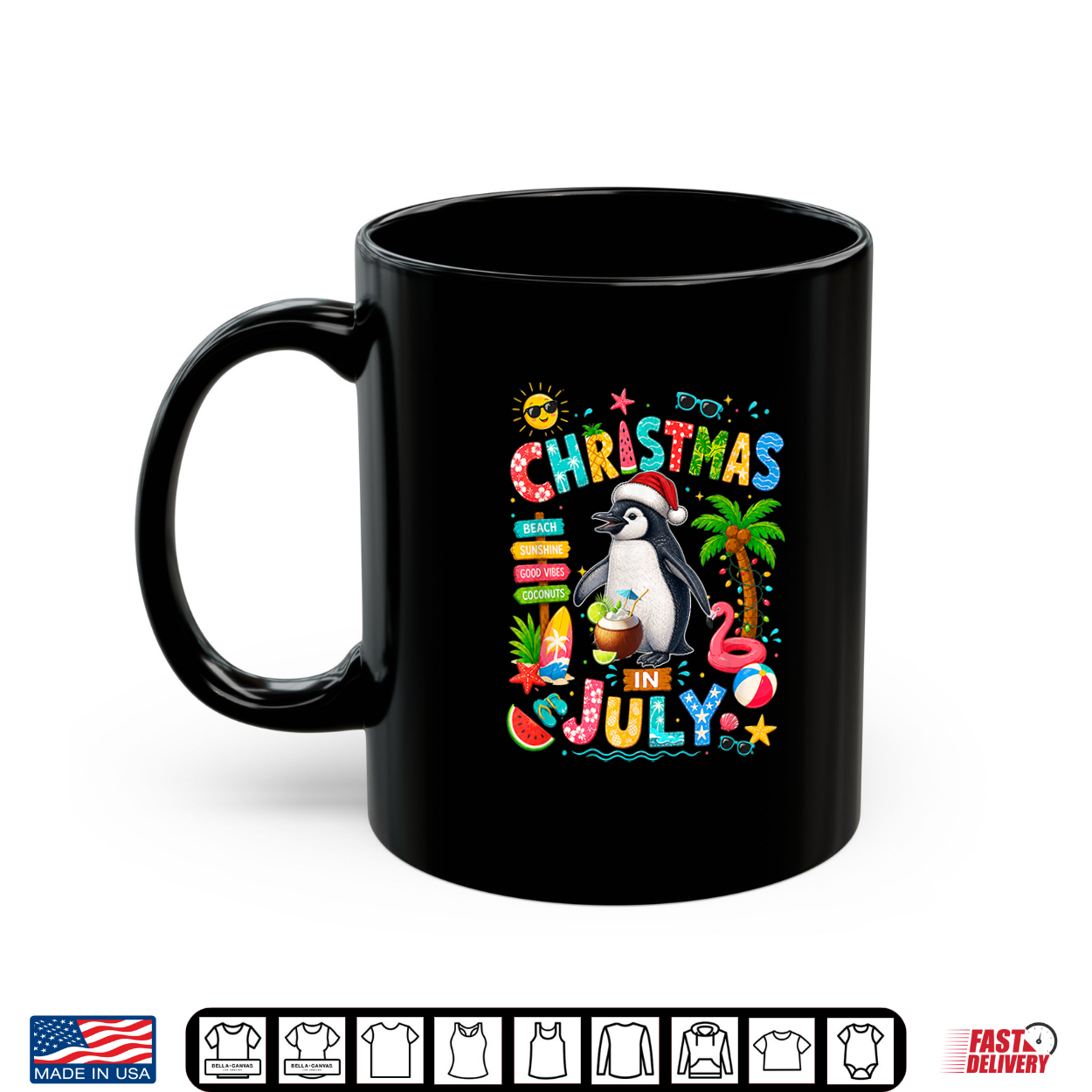 Christmas In July Santa Penguin Colorful Costume Summer Shirt Christmas In July Santa Penguin Colorful Costume Summer Shirt