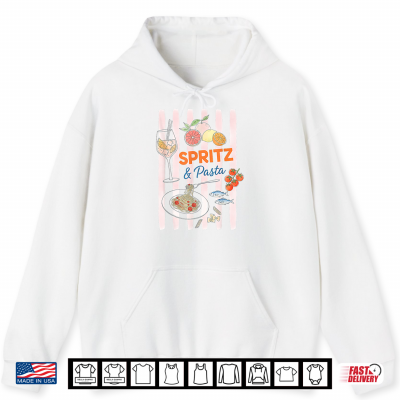 Hoodie Italian Summer Mediterranean Spritz Pasta Lemon Sardines Shirt