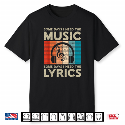 Music Lyrics Lover Vintage Musician Funny Music Teacher Shirt