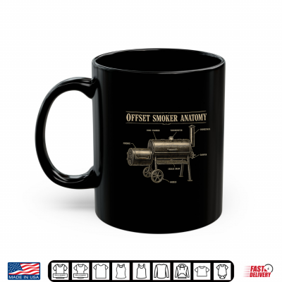 Mug Offset Smoker Anatomy BBQ Barbecue Patent Diagram Shirt