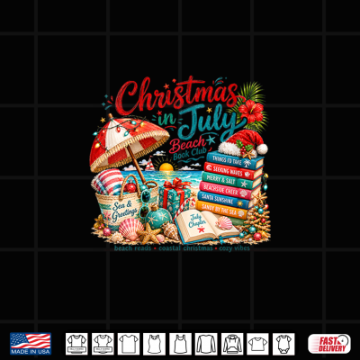 Design Cozy Christmas in July Beach Book Club Women Vacation Retro Shirt