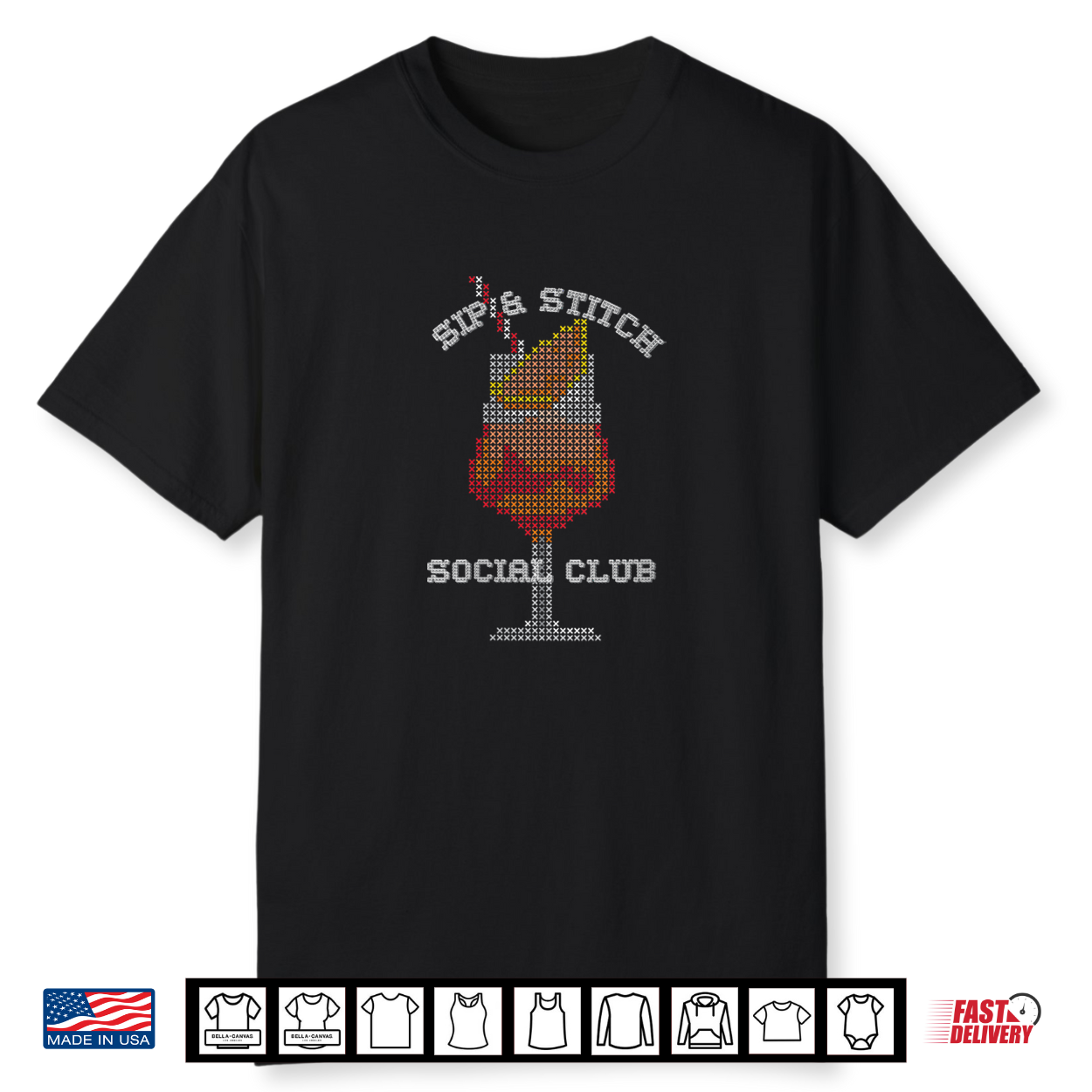 Cross Stitch Needlepoint Sip And Stitch Social Club Shirt Cross Stitch Needlepoint Sip And Stitch Social Club Shirt