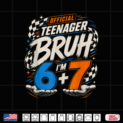 Design Funny 13th Birthday Official Teenager Bruh 67 Meme Teen Boys Shirt
