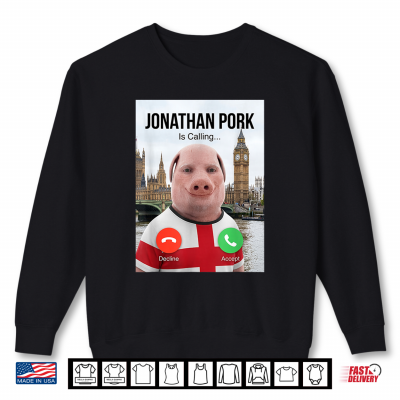 Sweatshirt John Pork is Calling Brainrot Meme England Flag UK Teen Boy Shirt