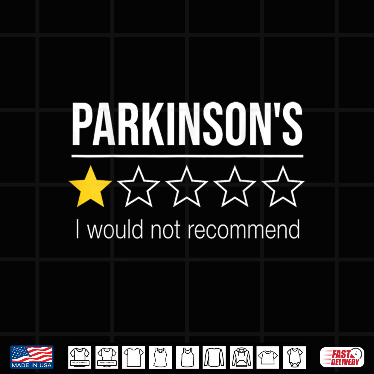 Parkinsons One Star I Would Not Recommend Funny 2027 Designs Shirt Parkinsons One Star I Would Not Recommend Funny 2027 Designs Shirt