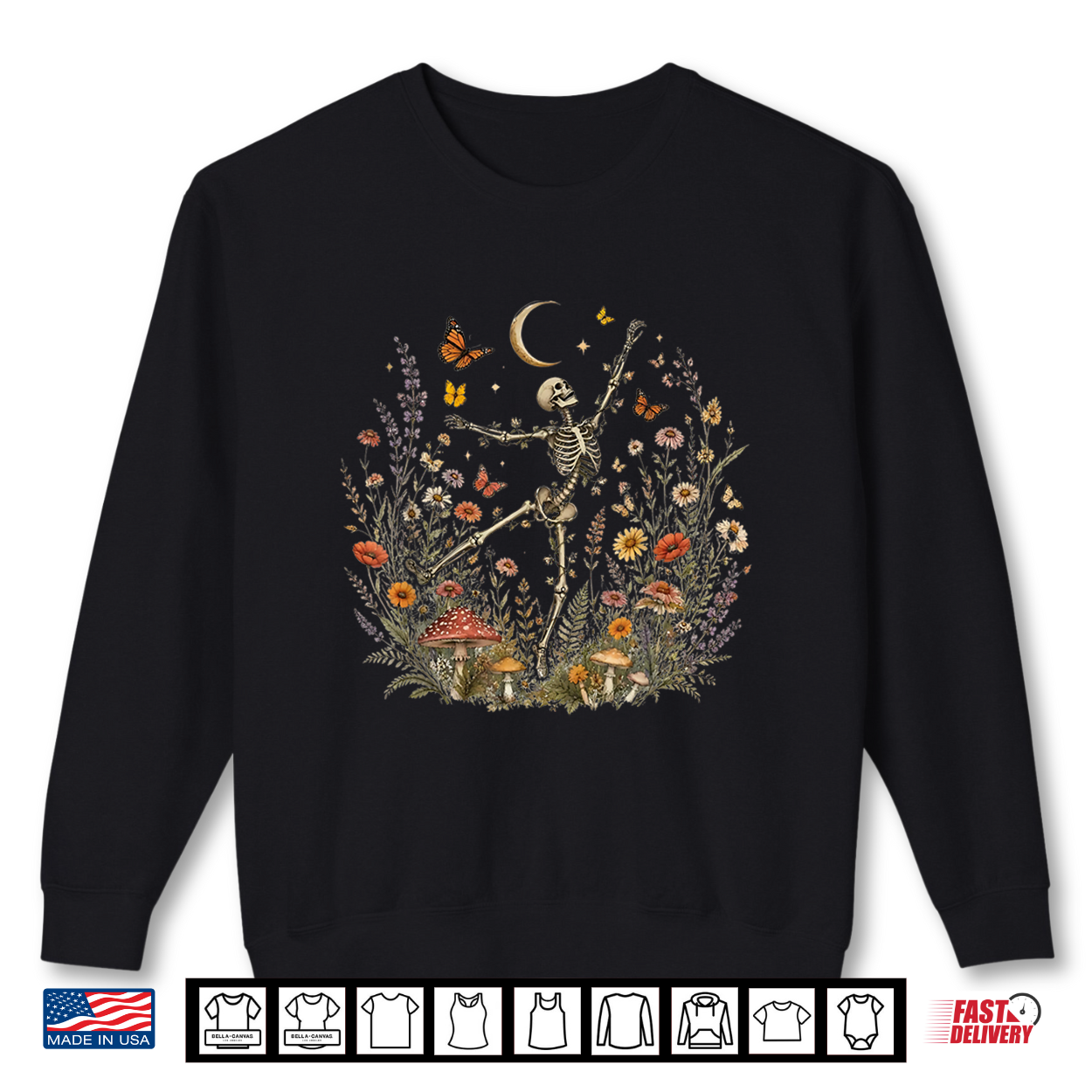 Skeleton Dancing Arabesque Wildflower Botanical Cottagecore Shirt Skeleton Dancing Arabesque Wildflower Botanical Cottagecore Shirt
