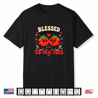 Blessed From My Head To Ma Toes Christian Tomato Bible Verse Premium Tri Blend Shirt