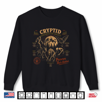 Cryptid Conservation Society Bigfoot Mothman Spooky Nature Shirt 2 Sweatshirt Cryptid Conservation Society Bigfoot Mothman Spooky Nature Shirt