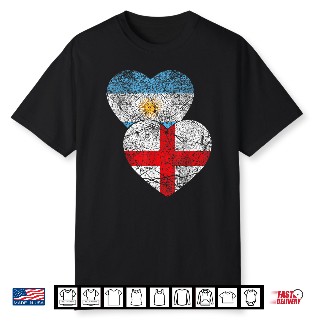 Half England Half Argentine Flags English Argentina Fans Shirt Half England Half Argentine Flags English Argentina Fans Shirt