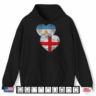 Half England Half Argentine Flags English Argentina Fans Shirt 1 Hoodie Half England Half Argentine Flags English Argentina Fans Shirt