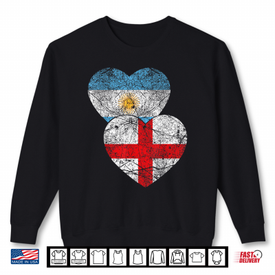 Half England Half Argentine Flags English Argentina Fans Shirt 2 Sweatshirt Half England Half Argentine Flags English Argentina Fans Shirt